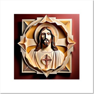 Christ Jesus Origami paper folding art Posters and Art
